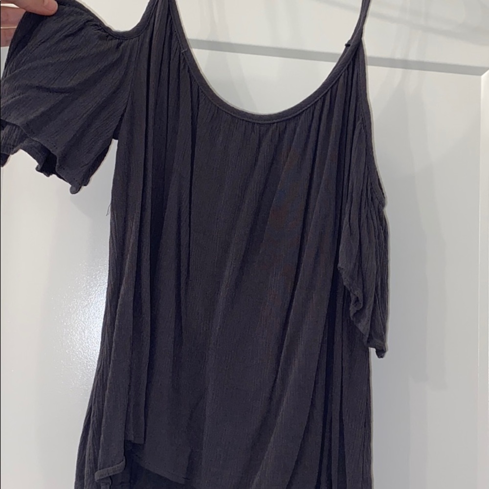 Off the Shoulder Gray Tank Top
